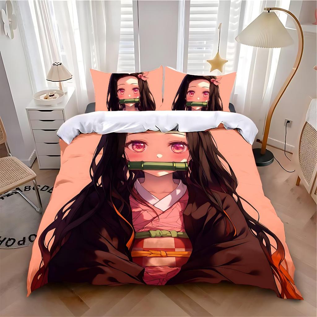 Dziecięca poszwa na kołdrę poszewka na poduszkę Hot S-SlayerS Zestaw pościeli Dekoracja sypialni dla dorosłych chłopców i dziewcząt Pojedynczy Podwójny Duży rozmiar D-DemonS