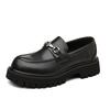 Fashion Classic Thick Sole Men's Penny Loafers Slip-On Business Dress Shoes Gentleman Metal Buckle Formal Black Business Shoes