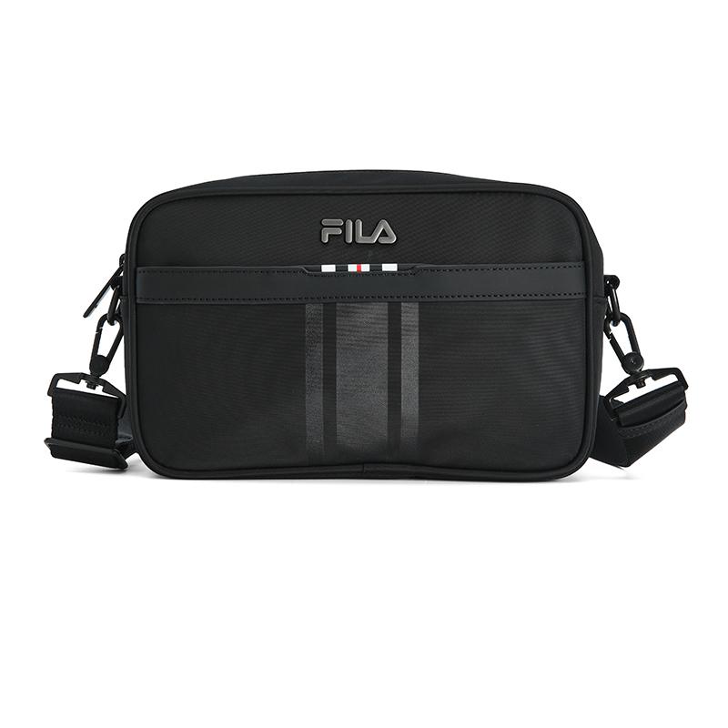 FILA Heritage Fashion Simple Classic Retro Casual Versatile Detachable Shoulder Strap Fabric Crossbody Bag Men bags Black F13M628113FBK Jet Black
