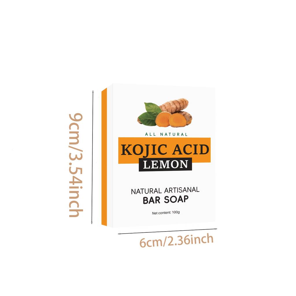 100g Kurkuma Zitrone Kojisäure Granulatseife, Handgemachte kaltverseifte Seife zum Baden und Gesichtwaschen, Feuchtigkeitsspendend, Nährend, Tiefenreinigend