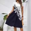 2026 Women's Casual Printed Belted Dress, European & American Summer Bestseller