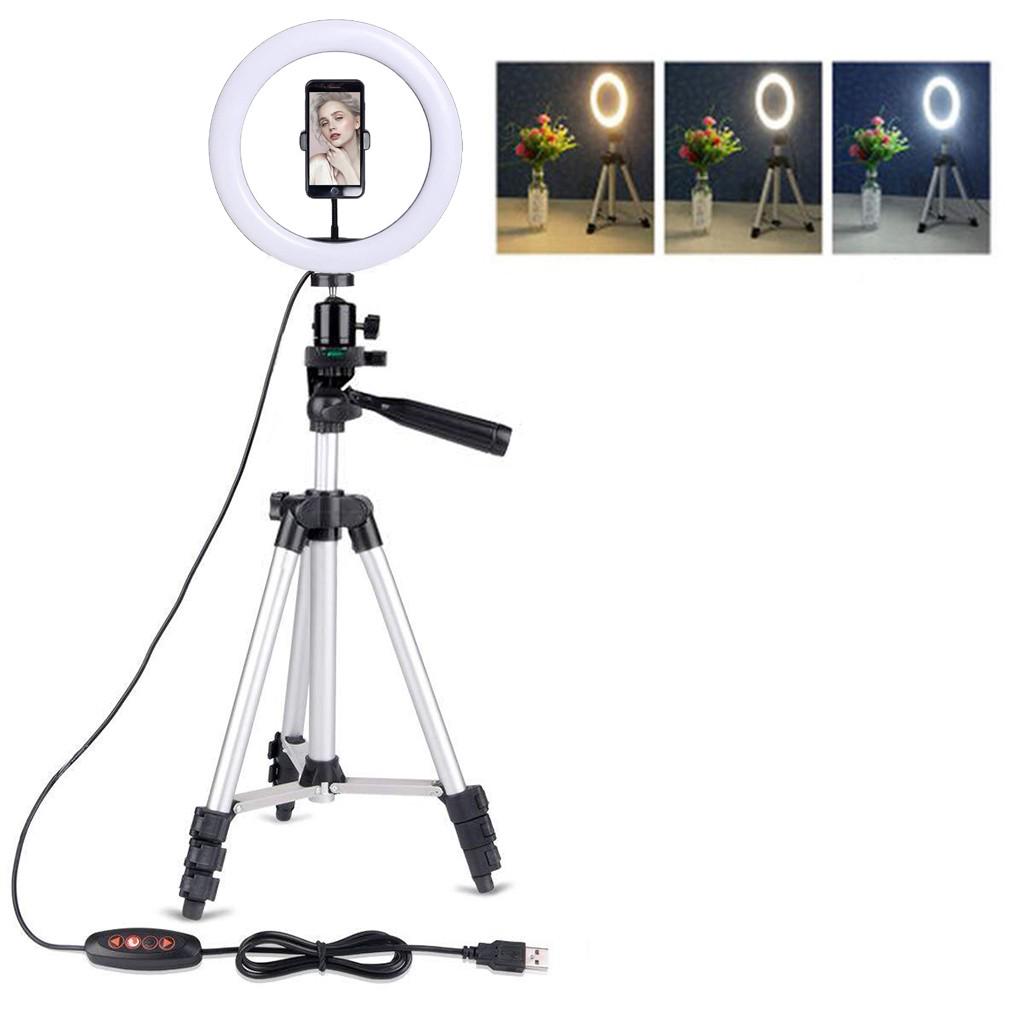 8IN LED SMD Ring Light Kit With Stand Dimmable 5500K For Camera Makeup Phone