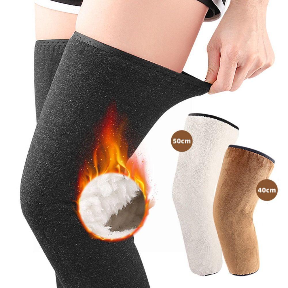 Cashmere Double-Layer Leg Warmer Lamb Velvet Thick Thermal Leg Sleeves Plush Knee Pads