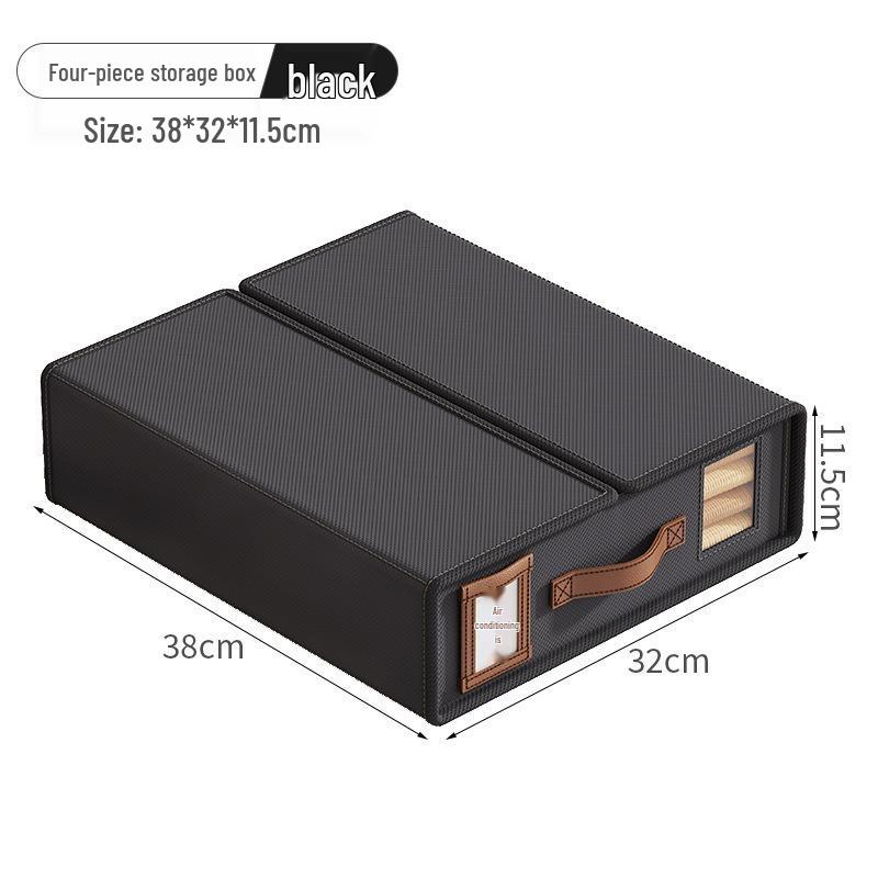 Upgraded Non-woven Four-Piece Bedding Storage Box Set with Leather Handles