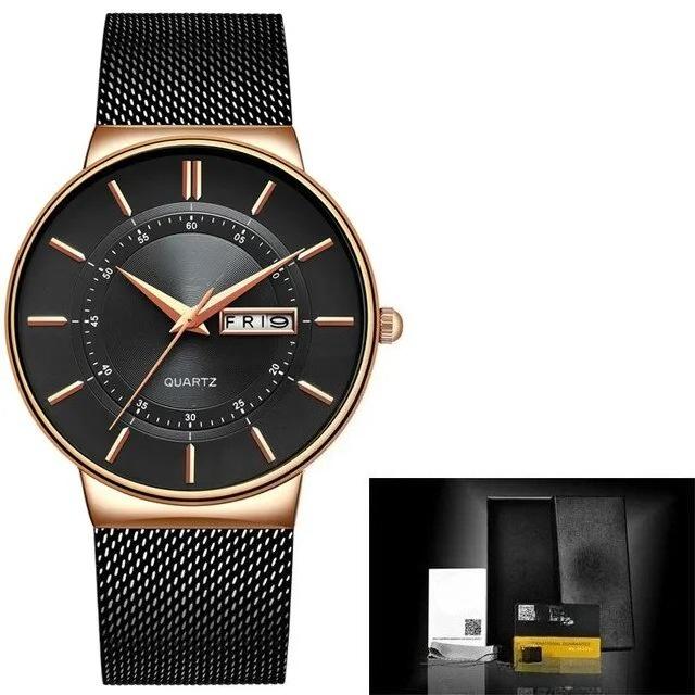 Luxury Men Watches Waterproof Ultra Thin Date Clock Male Steel Strap Casual Quartz Watch Men Sports Wrist Watch Man