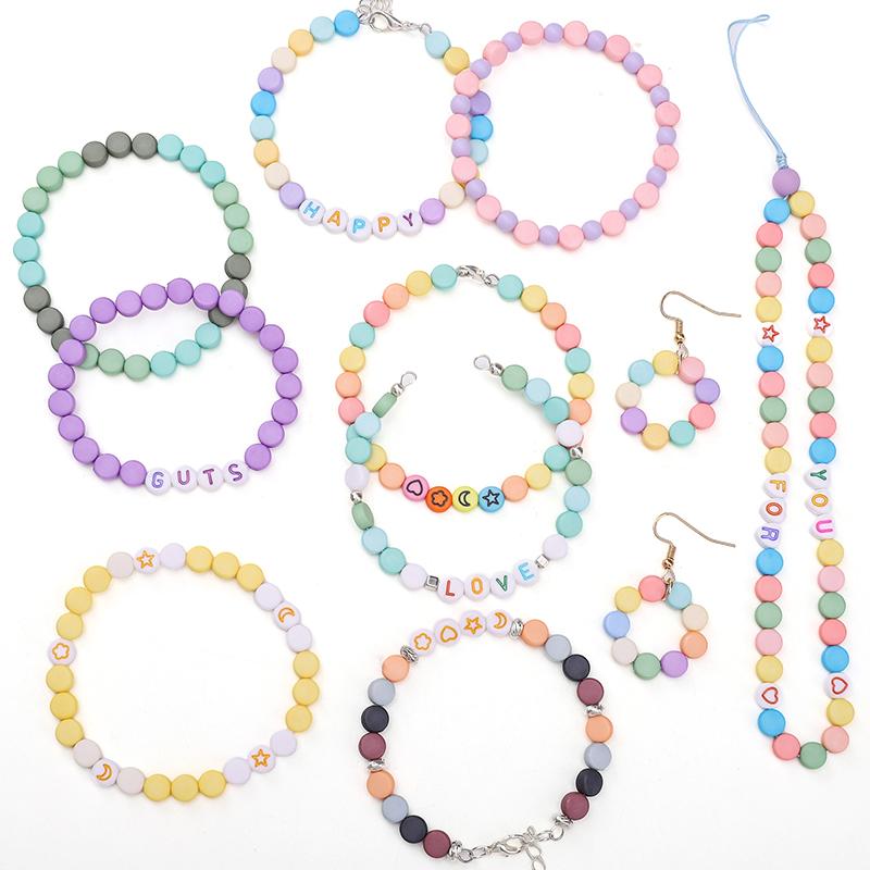 480Pcs/box Acrylic Beads Letter Round Loose Spacer Beads For DIY Bracelet Necklace Jewelry Making Accessories