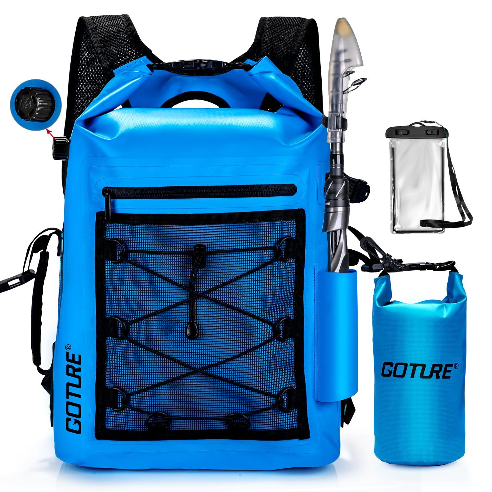 

Goture 25L Dry Bag Waterproof Bag [Fully Waterproof, IPX6][Includes 2L Dry Bag and Waterproof Pouch] Blue Pool Bag Waterproof Bag New Material