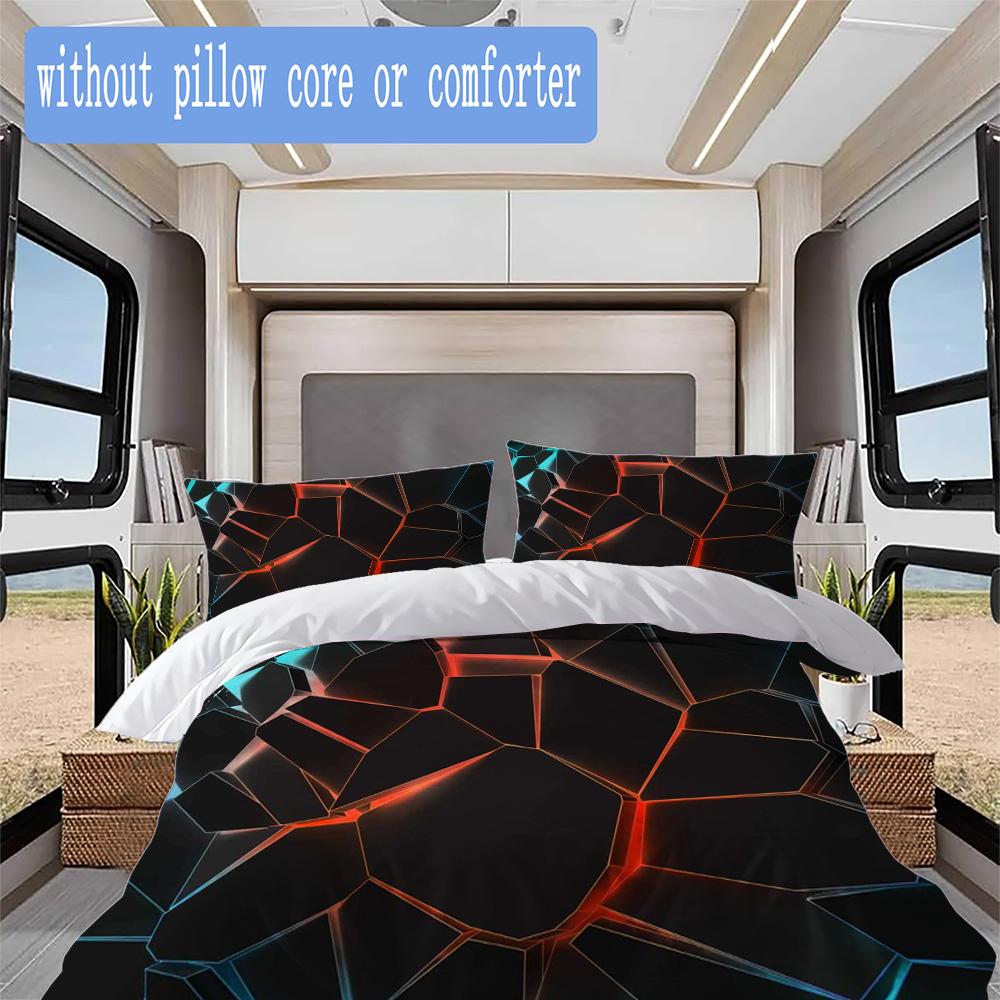Geometric Colorful Light Rays Pattern Bedding,Quilt Set Quilt Cover Pillowcase Home Birthday Gift (1*duvet Cover+2*pillowcase,without core)ZSJT0917305