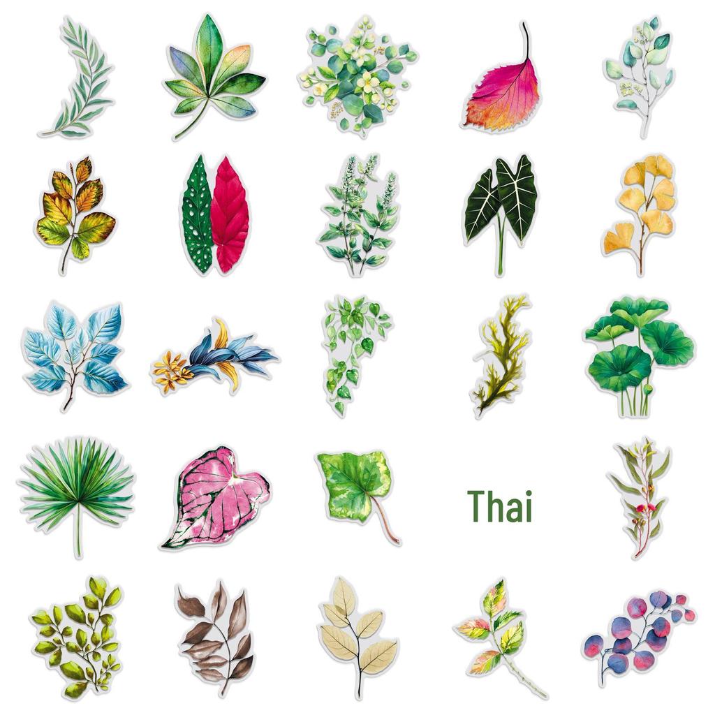 50 Creative Plant Stickers: Waterproof DIY Journal and Tea Cup Decoration