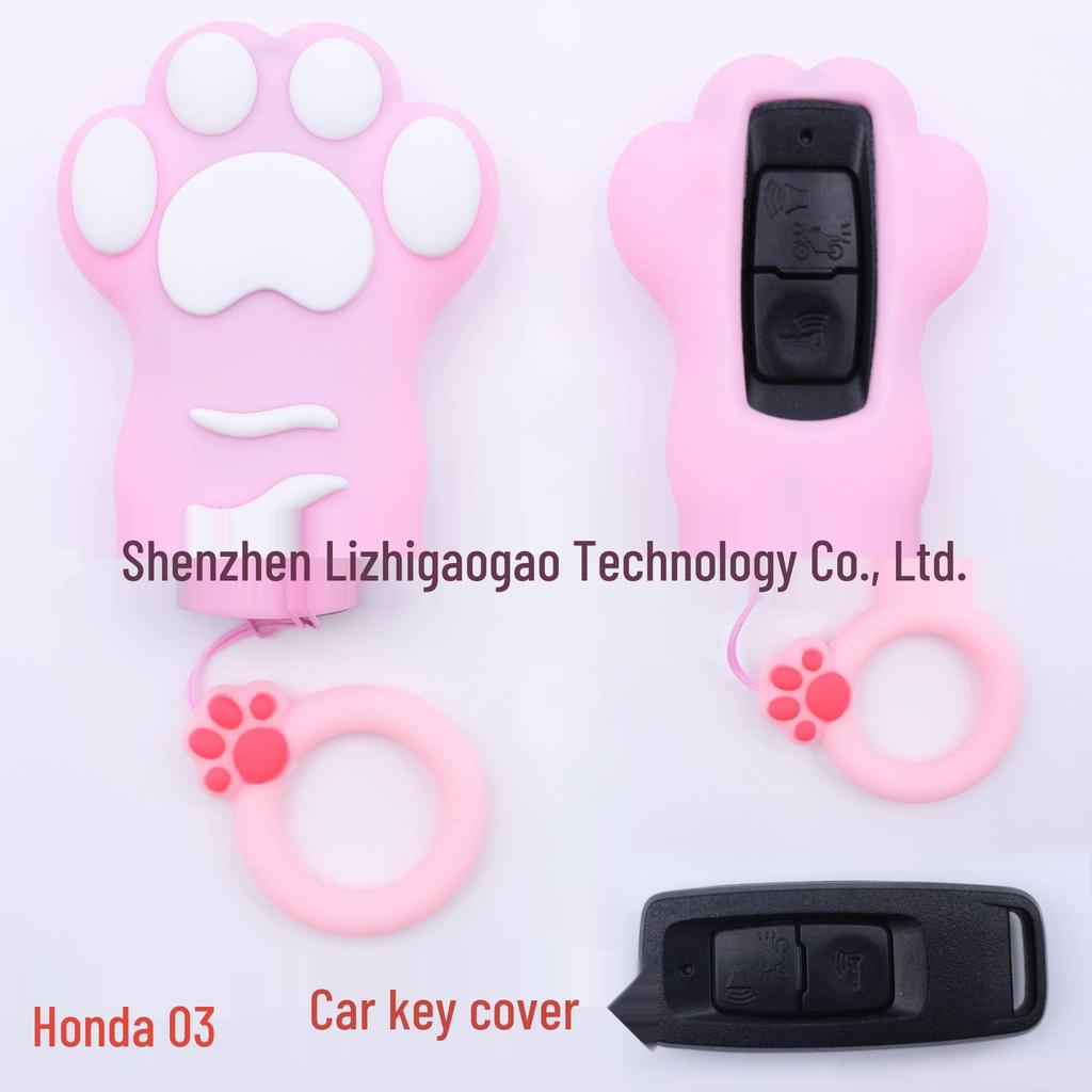 Cat Paw Cartoon Key Cover for Yamaha & Honda Motorcycles