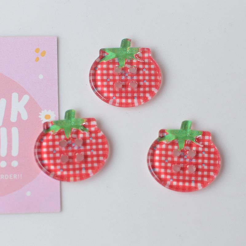 8/10/15Pcs Tomato Clear Buttons, DIY Sewing Accessories, Cute Jacket Cardigan Decoration, Button Up Garment