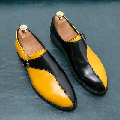 Sapatos de Couro Patentado Preto Vermelho Branco com Tira Monk de Cavalheiro Britânico Calçado Formal para Casamento Baile Homem Zapatos Hombre