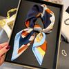 Harness Pattern Printed Silk Scarf Square Scarf High Sense Versatile Shawl Sunscreen Neck Small Square Scarf Headscarf Women's Scarf