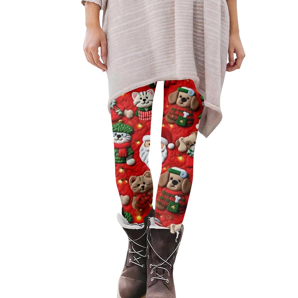 Women's Casual Fashion Outdoor Halloween Printed Slim Elastic Yoga Pants Cropped Pants
