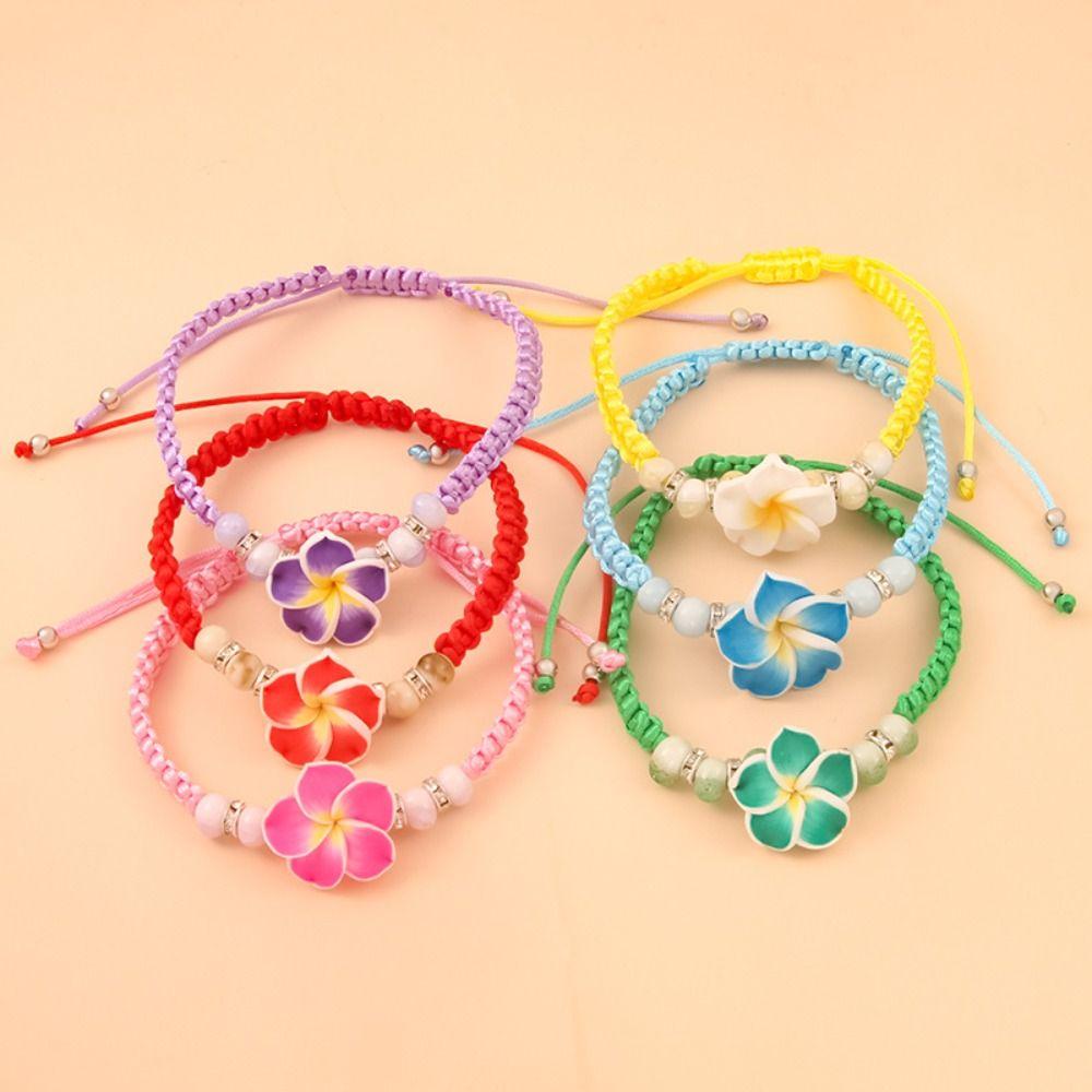 Boho Flower Bracelet Colorful Bohemian Beach Jewelry Cute Egg Flower Bangle  Jewelry Gifts