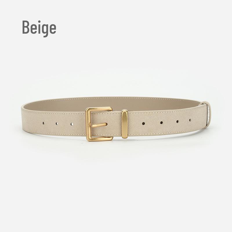 Women's Fashion Simple Versatile Suede Leather Waist Belt with Jeans Decoration