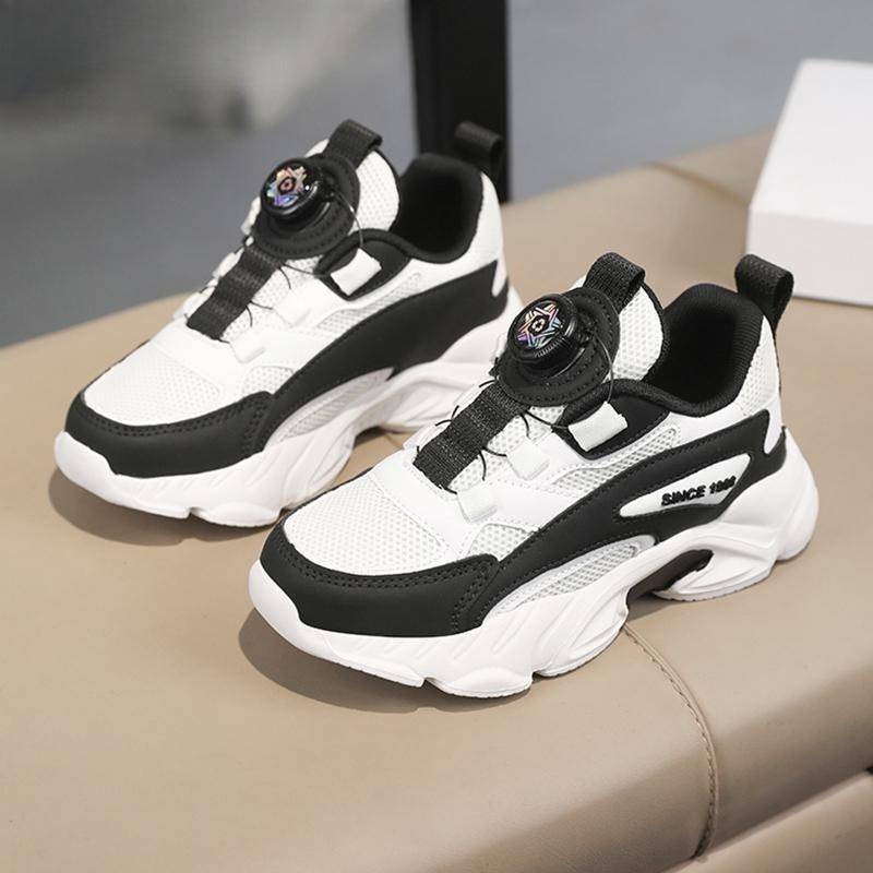 Children's Fashion Sports Shoes Breathable Student Black School Walking Shoes Anti-skid Boys& Girls Casual Running Sneaker