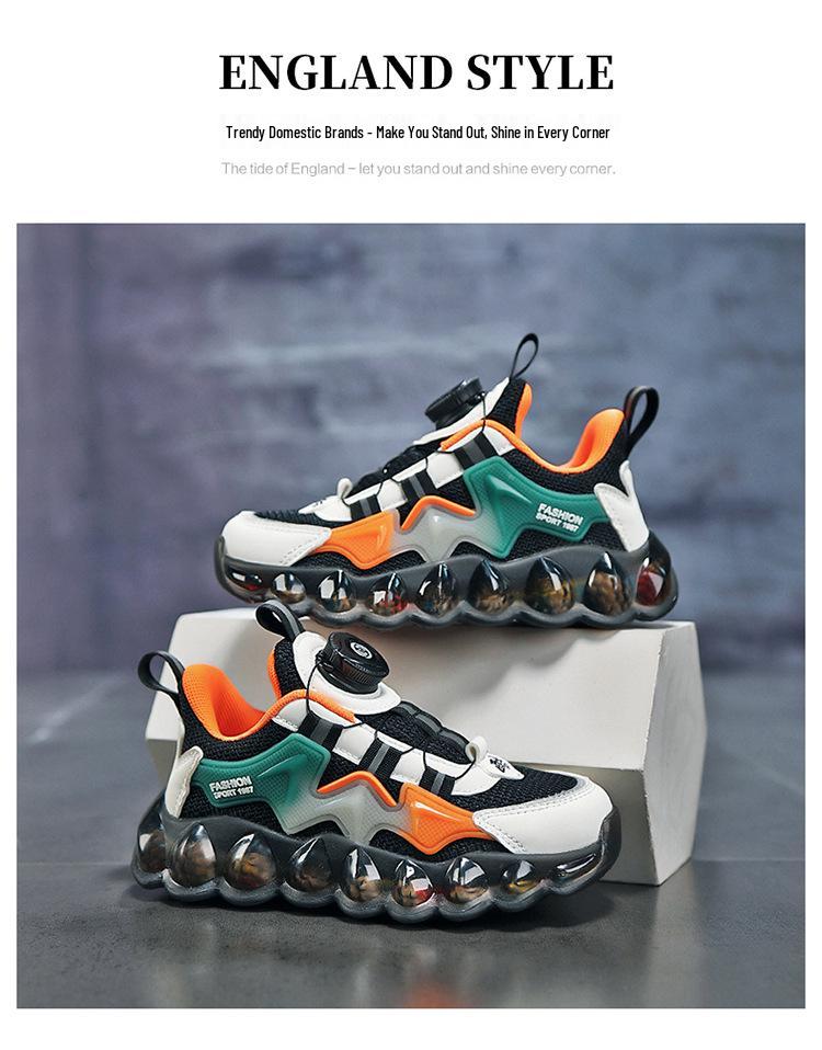 2024 Frühling/Sommer Jungen Atmungsaktive Mesh Sportschuhe mit Drehknopf