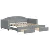 VidaXL Daybed with Trundle and Drawers Light Grey 90x190 Cm Fabric 3197234
