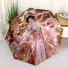 Golden Blossoms And Silk Drapery Automatic Umbrella Folding Umbrella With 8 Ribs Sturdy Construction For Womenmen Elegant Women'S Men'S Umbrella