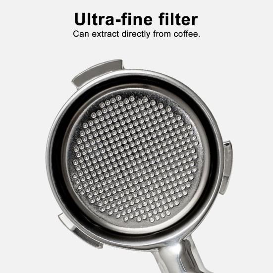 Portafiltru fără fund de 51 MM pentru aparate de cafea DeLonghi, Filtru din oțel inoxidabil 304 cu mâner, Instrument profesional pentru espresso pentru presare și extracție