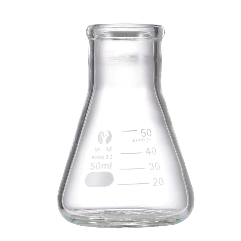 WINOMO Erlenmeyer Glass Flasks for Laboratory Use, 50ml/150ml/250ml, 3-Piece Set