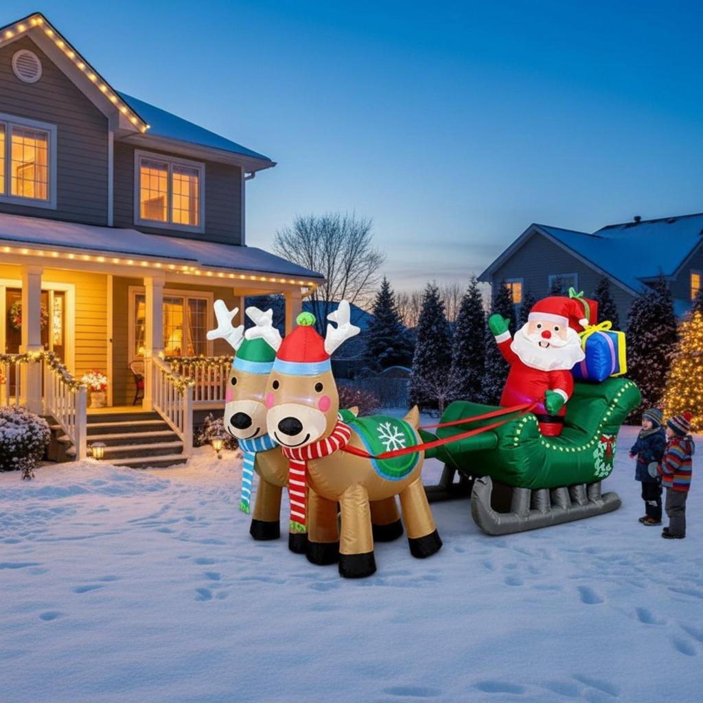 Christmas Yard Decoration | Weather-Resistant Outdoor Design, Inflatable Santa