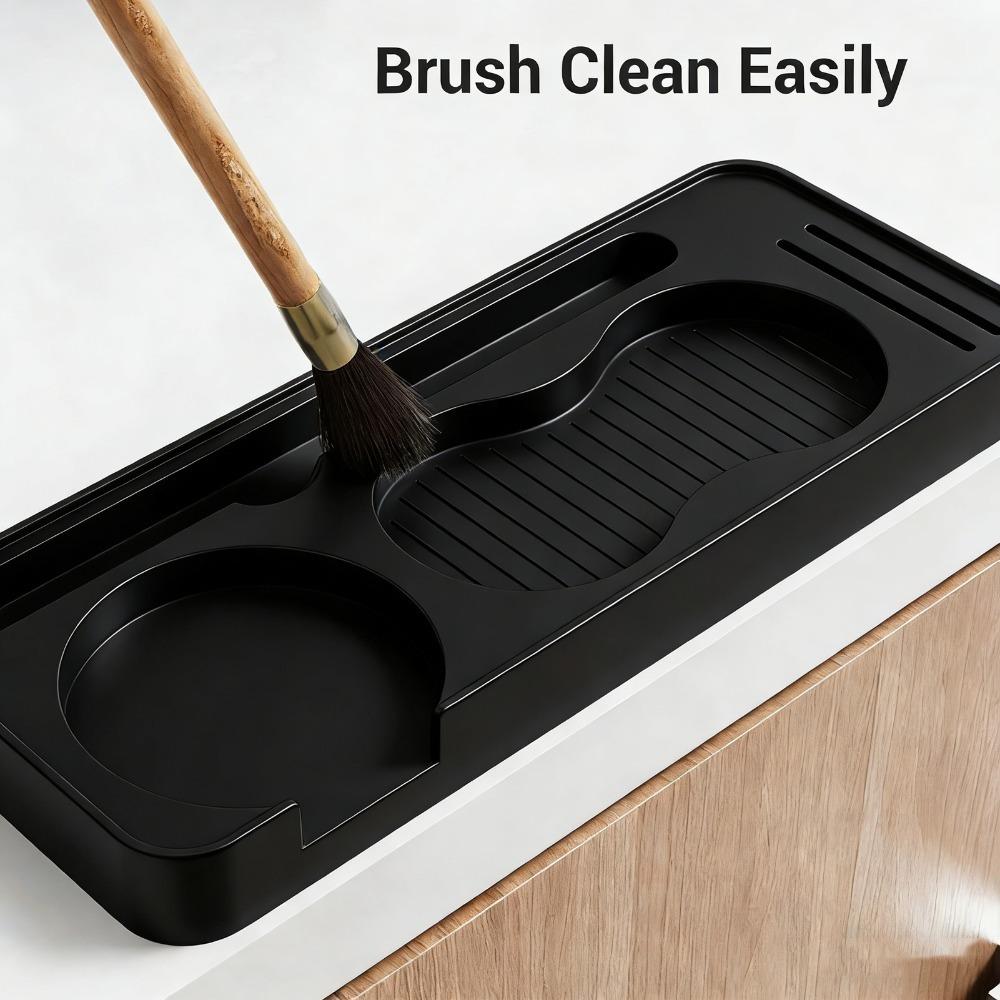 Non-Slip Espresso Tamping Pad Food-Grade Silicone Distributor Brush Mat Countertop Use
