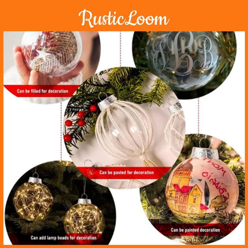 Christmas 12pcs Decoration Transparent Plastic Ball Festival Decoration Pendant