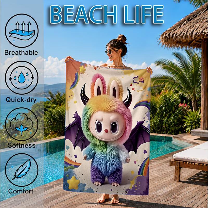Labu-bu Friends Adventure Beach Towel, Microfiber Beach Towel, Perfect For Pool, Beach, Travel, Home Decor Beach Party Fan gifts