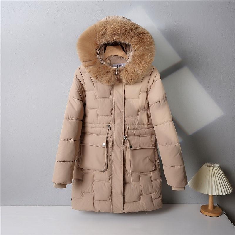 Parker Cotton Coat Women's New Mid-length Hooded Down Coat Cotton Jacket Loose Winter Thickened Jacket