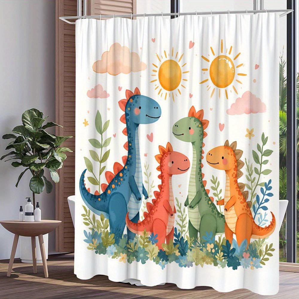 Dinosaur Shower Curtain Bathroom Curtain Waterproof Cute Jungle Theme Kids Pool Bathroom Decor Polyester Shower Curtain