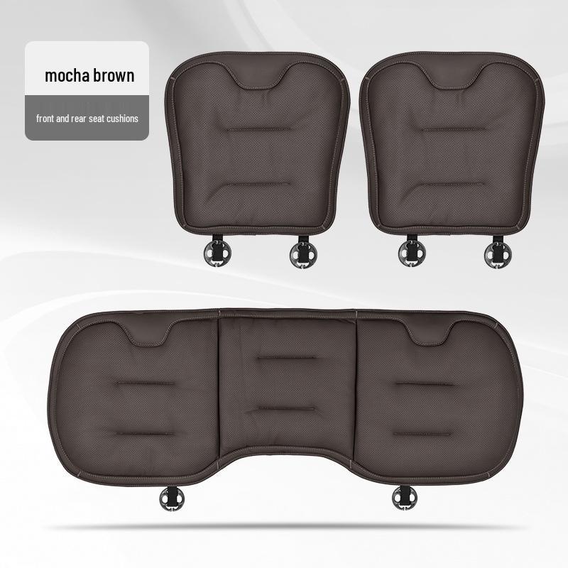Universal Ventilated Car Seat Cushion for BMW, Mercedes-Benz & Xiaomi - Four Seasons, Lumbar Support, Rear Integrated, Single Driver Seat.