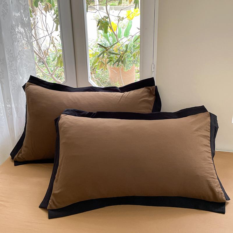 Ins Style Bedding Set  High Weight Heavy Water Washing Wool  Style Double Color Bed Sheet Cover Pillowcase Set For Summer Winter