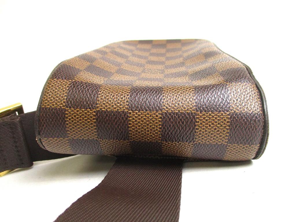 Authentische LOUIS VUITTON Damier Brown Leder Taille Packs Gürteltasche Geronimos #a528 Generalüberholt