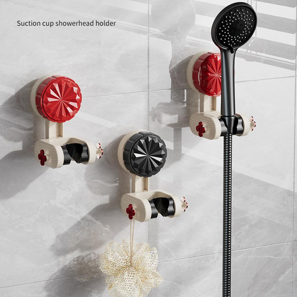 Universals Suction Cup Shower Mount Holder Base Bathroom Adjustable Wall Mounted Shower Head Holder Easy Installation