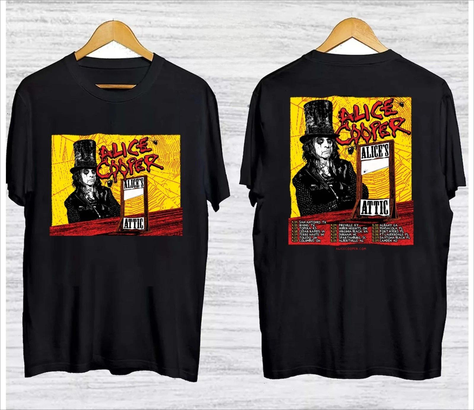 Alice Cooper s Attic 2026 Tour Date Multi Color T-shirt Daily Outdoor Retro Male and Female Fan Printed T-shirt - Men s Summe... S