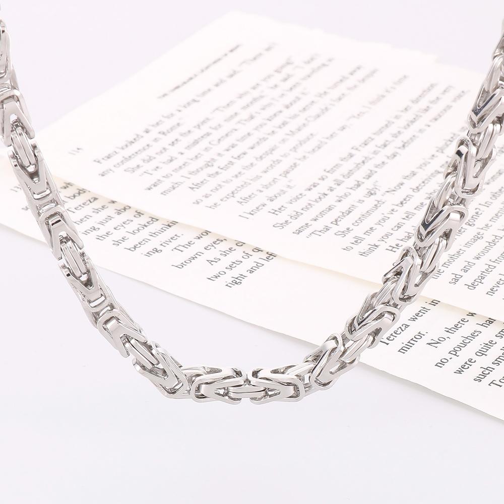 6MM Link Chain Bracelet Necklace Set for Man Waterproof Gold Color 50CM Long Stainless Steel Men's Necklace & Bracelets Jewelry