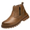 steel toe cap boots waterproof leather work shoes with side zipper anti-slip sneakers men anti smash anti puncture safety shoes