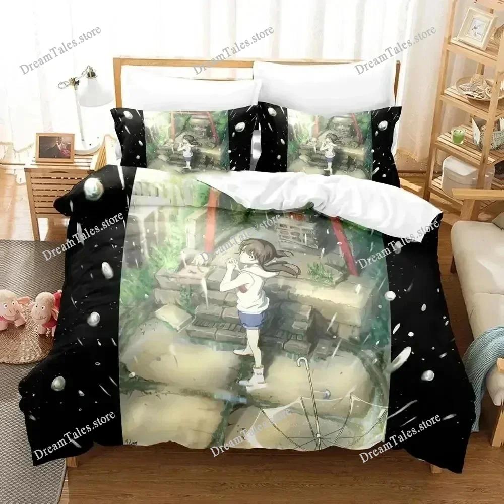 Anime Weathering with You Bedding Set Duvet Cover Bed Set Quilt Cover Pillowcase Comforter king Queen Size Boys Adult Bedding741