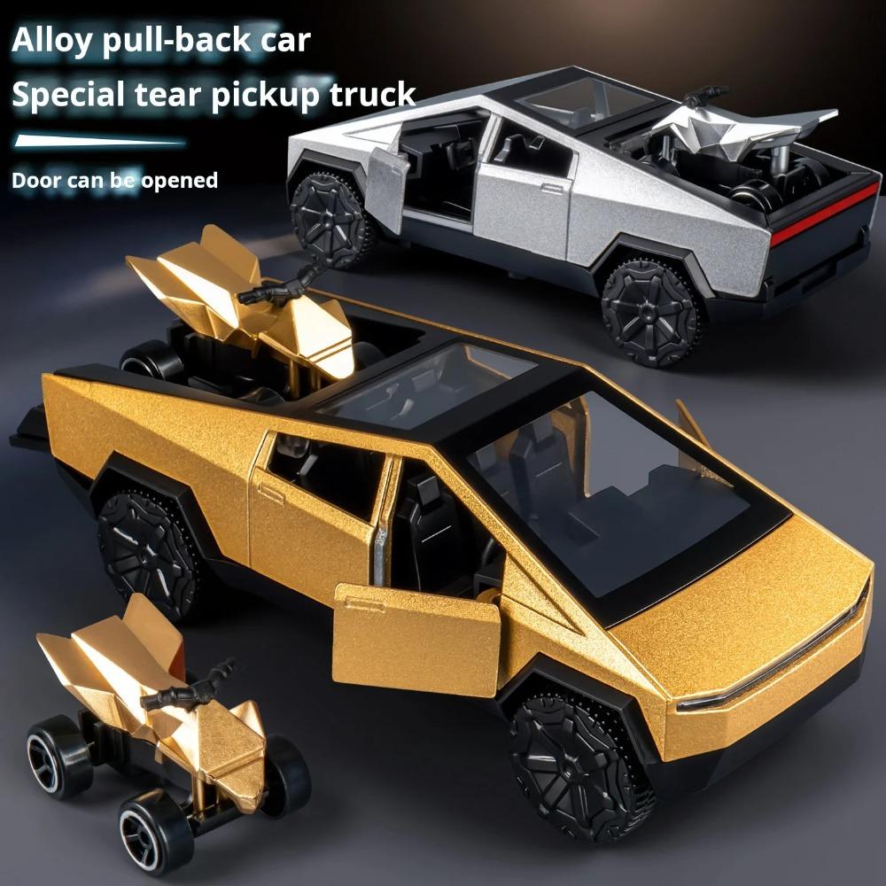 1:36 Cybertruck Speelgoed Off-Road Voertuig Die-Cast Modelauto Strandmotorfiets Hobby Verzamelsieraad Verjaardagscadeau Voor Jongen
