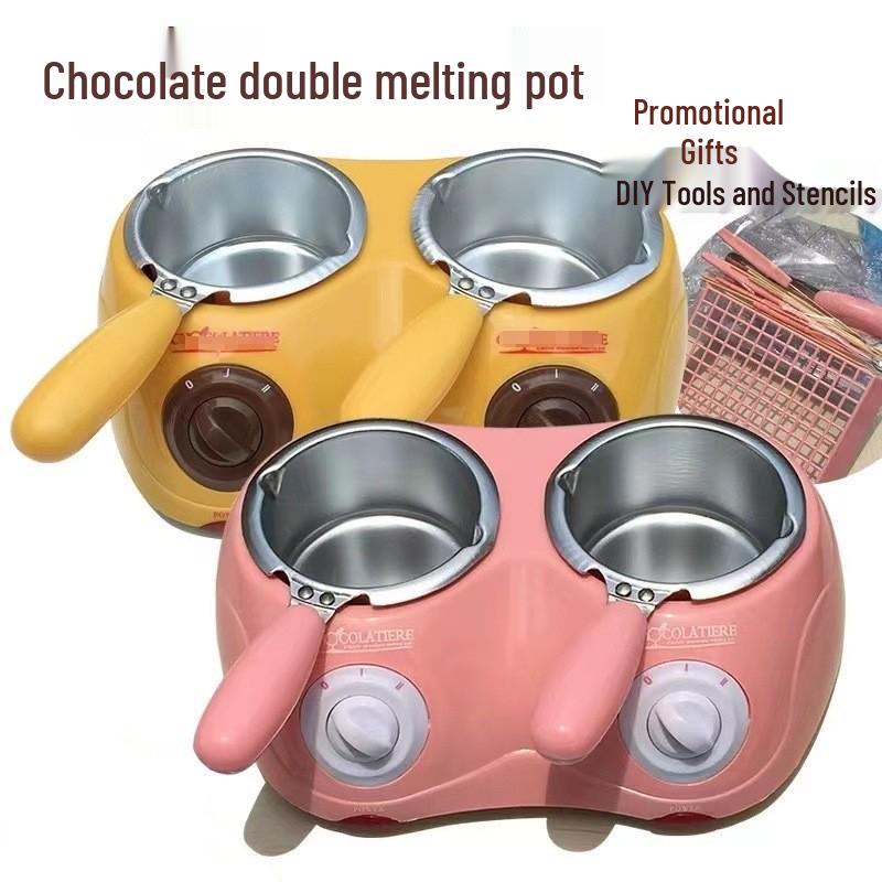 Electric Double Pot Chocolate Melting Furnace for Home Baking