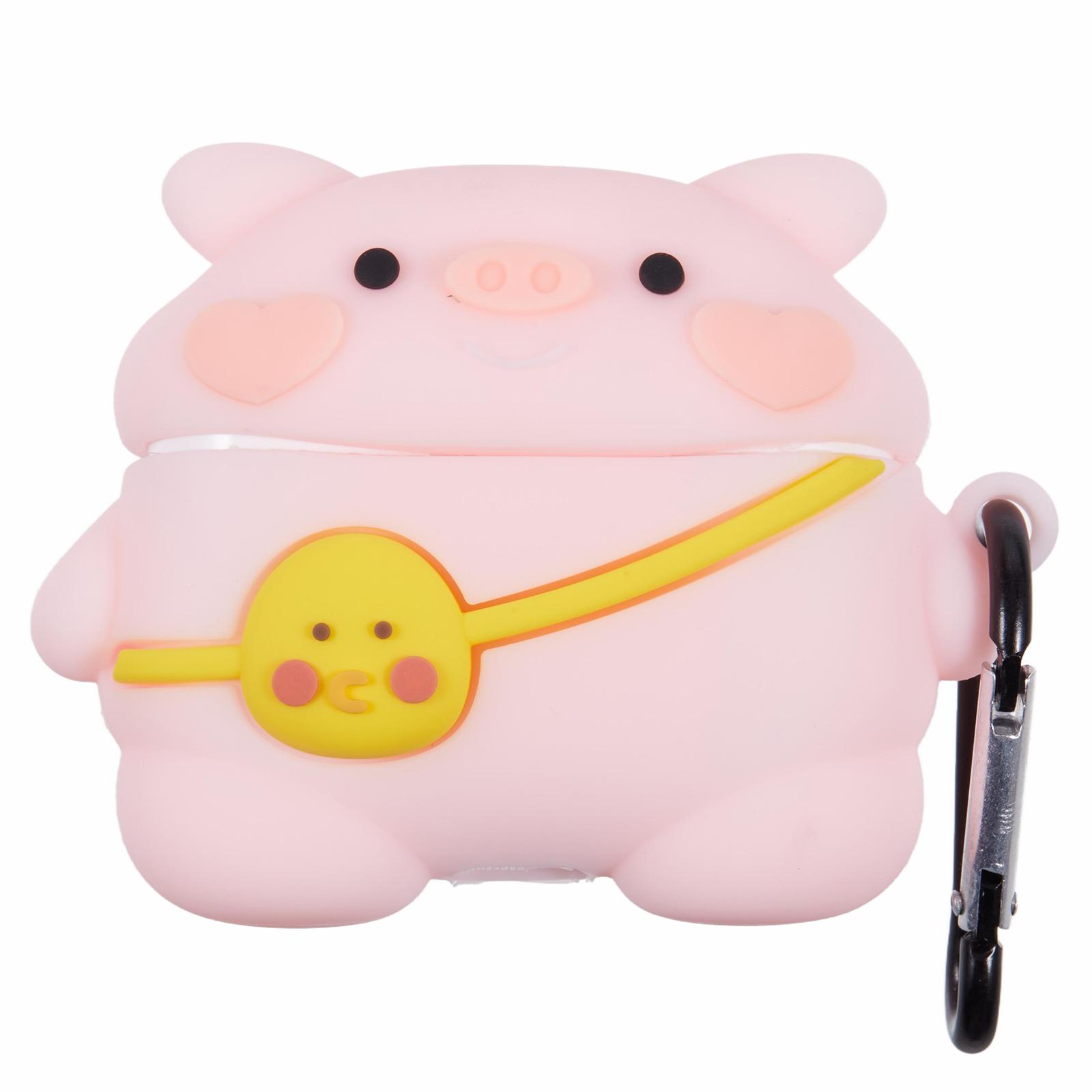 

For Apple AirPods Pro Silicone Cover Lovely Cartoon Pig Bluetooth-compatible Earphones Protective Case A