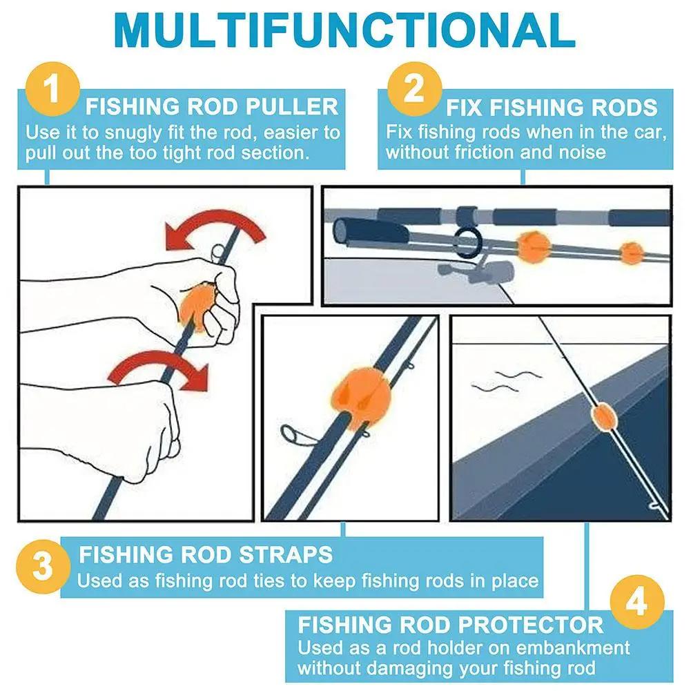 6PCS Buckle Rod Ball Fixed Snap Rod Device Protective Cover Storage Artifact Bundle Rod Ball Lure Rod Storage