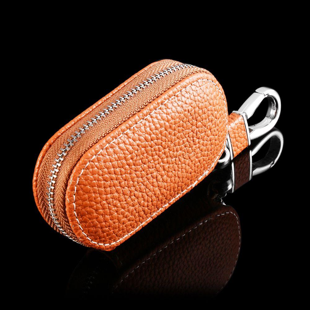 Waterproof Solid Auto Universal Key Cover Zipper Car Key Bag Leather Case