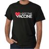 I Got The Vaccine Heart Political Protest Womens or Mens Crewneck 100% Cotton T-shirt Mens Tees Top Tee