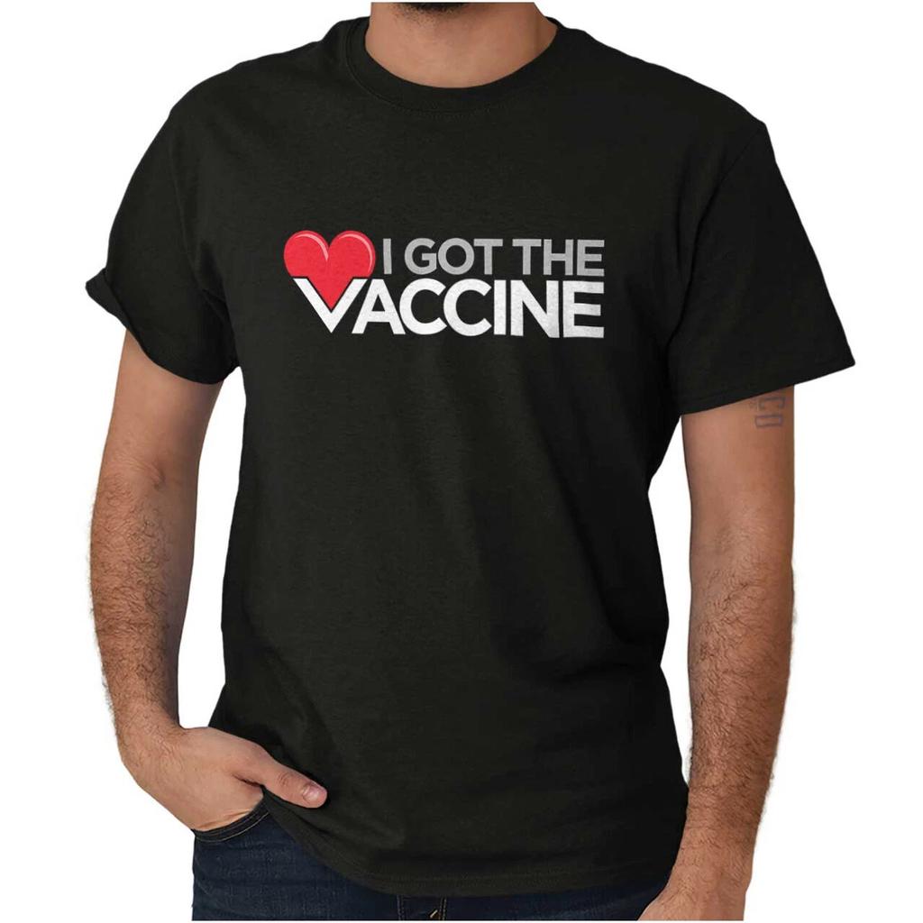 I Got The Vaccine Heart Political Protest Womens or Mens Crewneck 100% Cotton T-shirt Mens Tees Top Tee