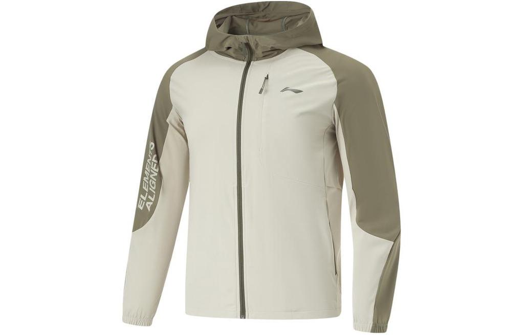 Li Ning Fitness Series Trench Coat Men's Limewash Gray Army Canvas Green AFDU413-6