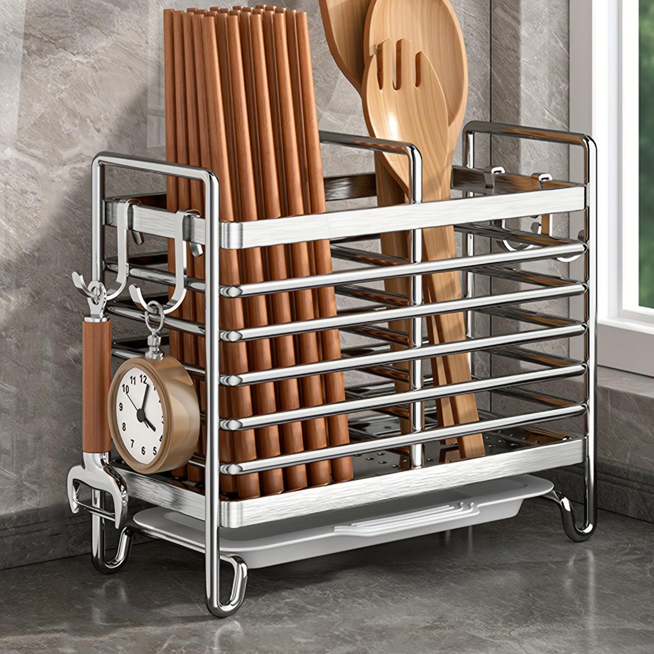 

Heavy-duty chopstick rack - kitchen storage box, chopstick draining rack, spoon and chopstick storage cylinder