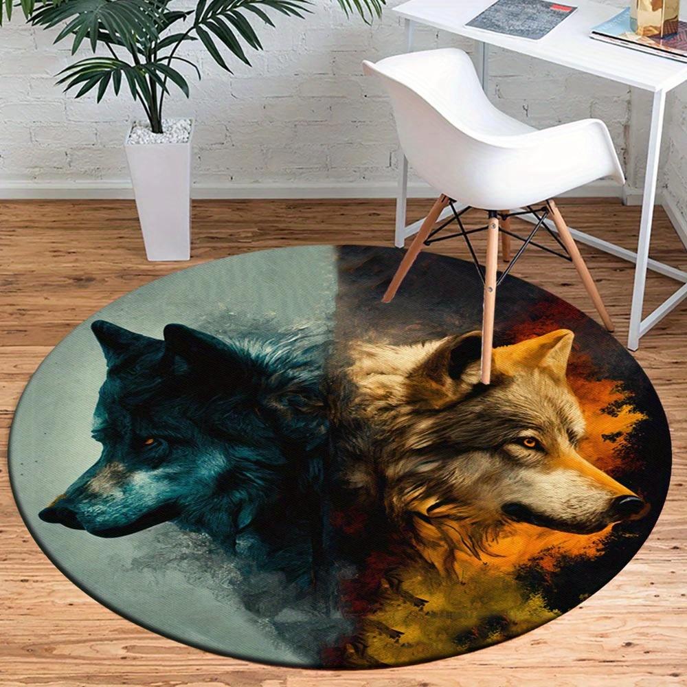 

1pc Retro 7401223331 Pattern Round Floor Mat, Non-slip for Living Room Bedroom Chair Carpets Home Decor Gifts, Home Decor Room Decor Outdoor 80cm by 80cm